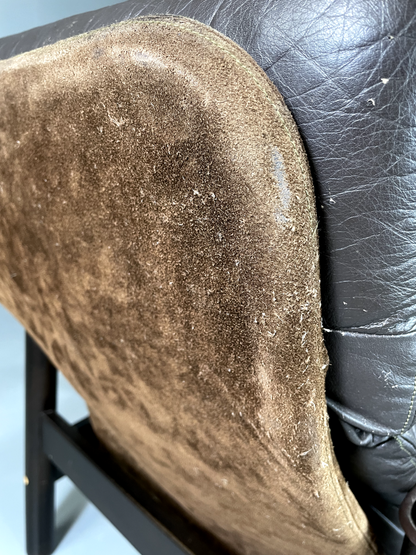 Vintage Danish Lounge Chair Brown Leather Jeki Gehl Retro MCM EB6082 MNOR8