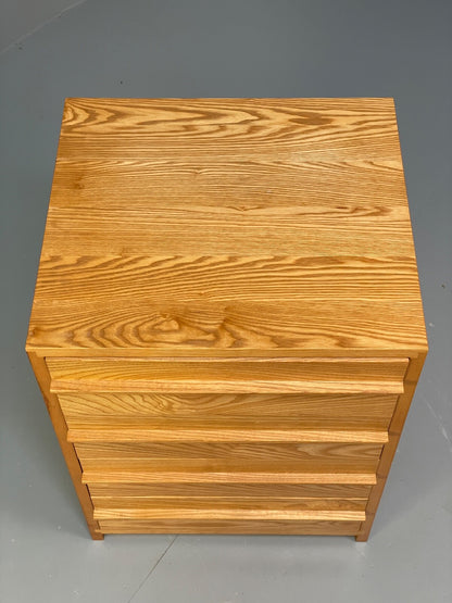Solid Ash Chest Of Drawers With Mid Century Styled Handles EB9725 MWOO - UKDK FURNITURE