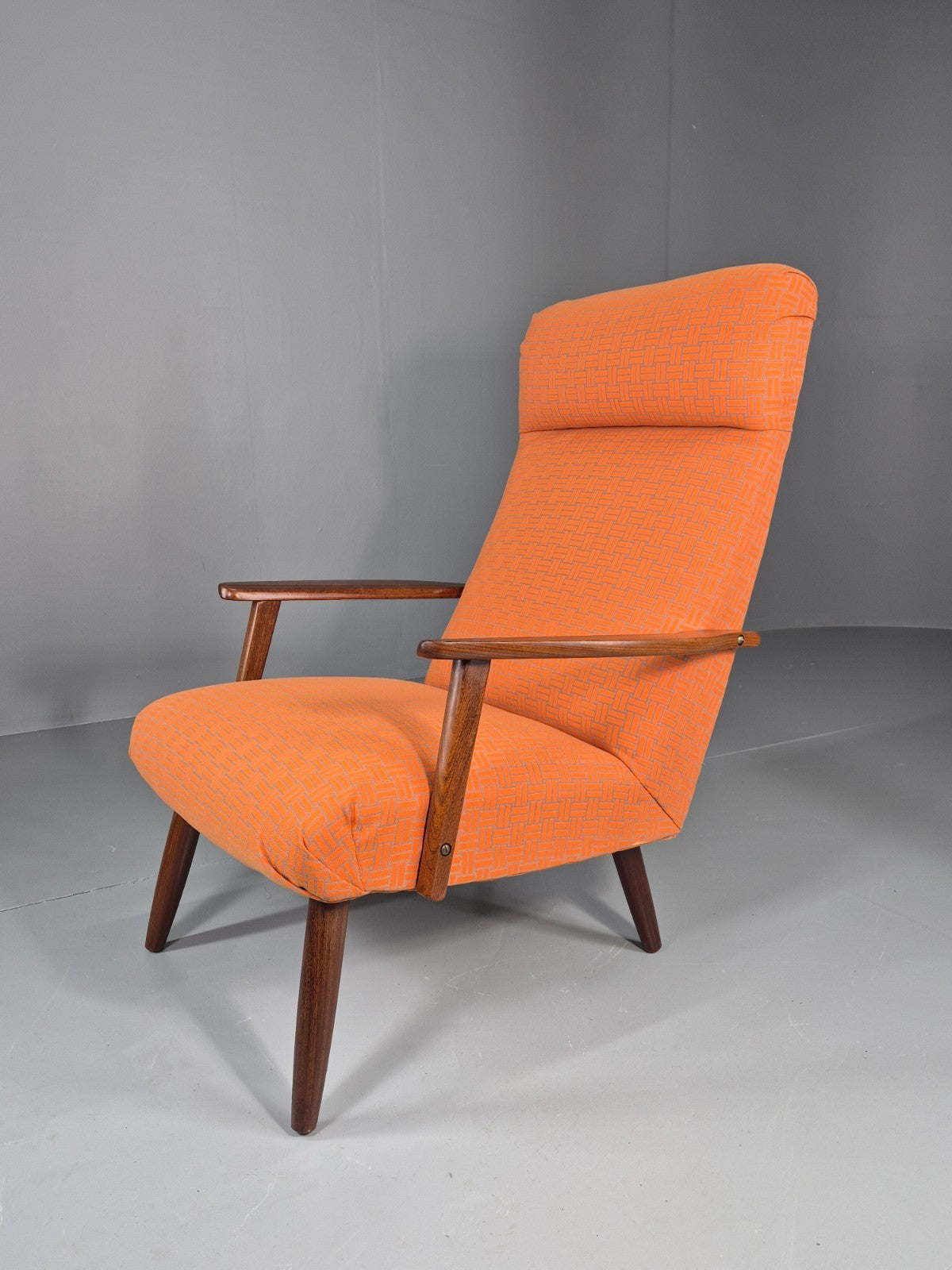 Vintage Danish Lounge Chair Teak Frame Mid Century New Upholstery EB8210 MNOR0