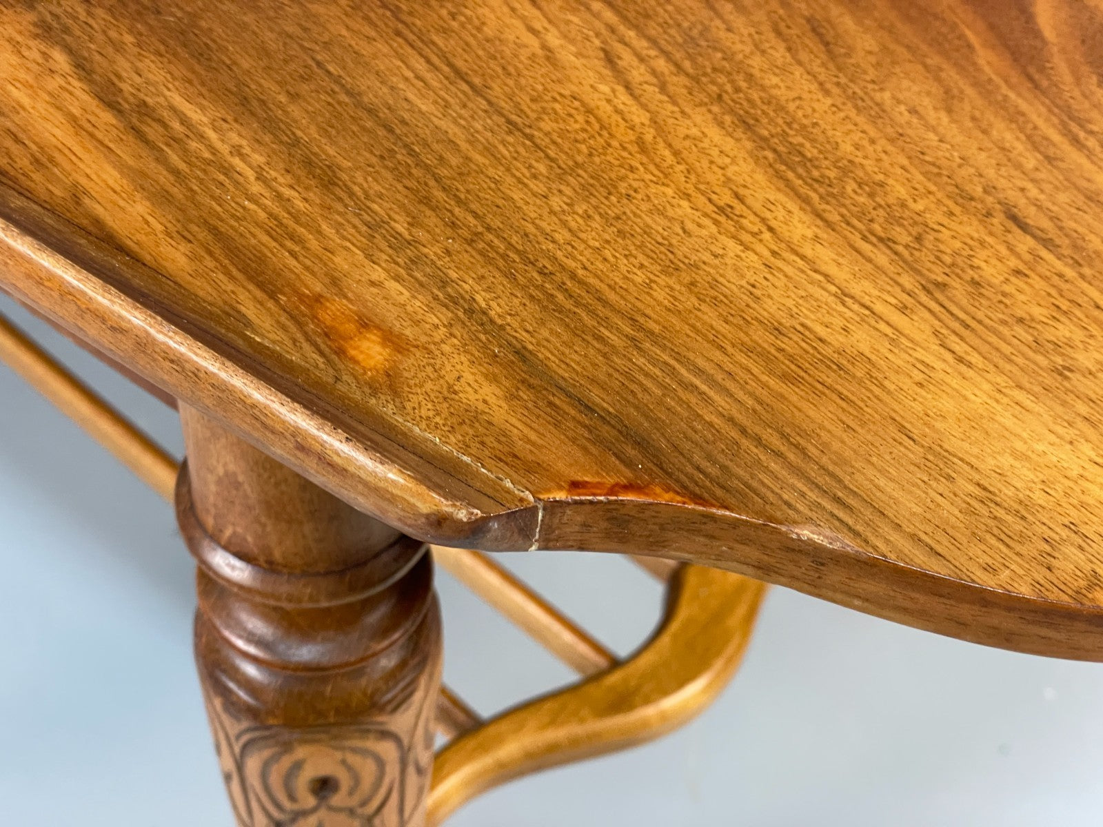 Vintage Walnut Coffee Table - Carved 1960s Magazine Rack Brass EB10874 MWOO15