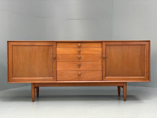 Vintage Scandart Elm Sideboard 1960s Mid Century Drawers Shelving EB9812 MWOO - UKDK FURNITURE