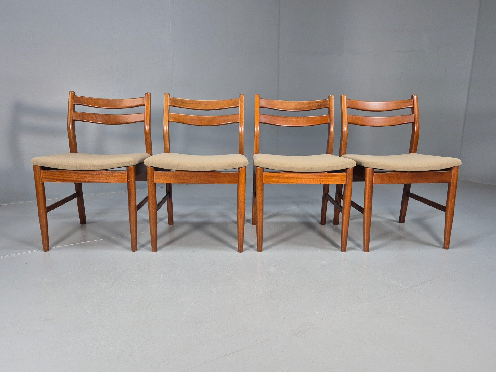 4 Danish Style Teak Dining Chairs Mid Century 1960s Retro MCM EB9694 MDIN - UKDK FURNITURE