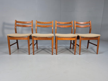 4 Danish Style Teak Dining Chairs Mid Century 1960s Retro MCM EB9694 MDIN - UKDK FURNITURE