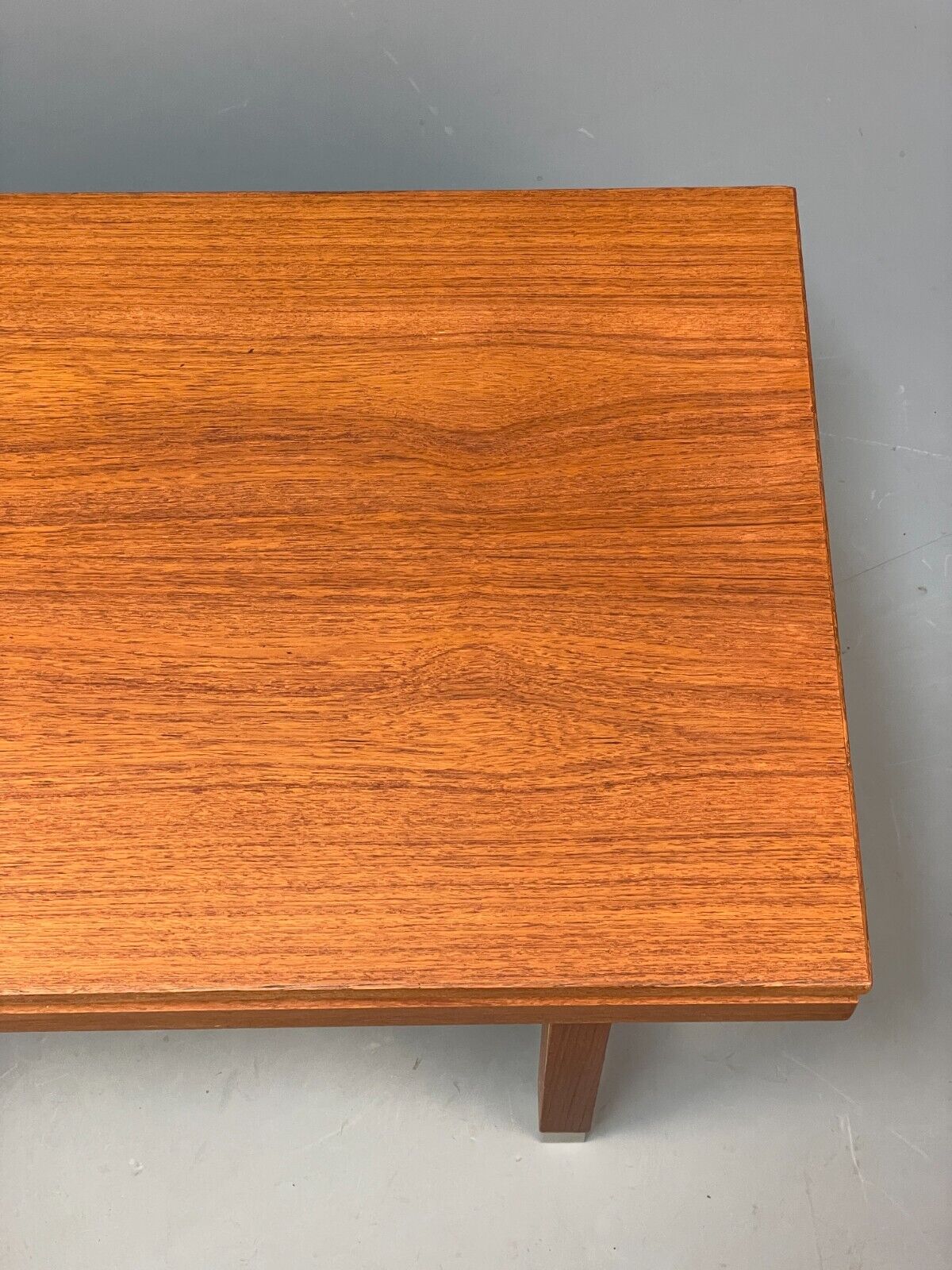 Midcentury Danish Teak Rectangular Coffee Table With Metal Feet EB8672 MWOO - UKDK FURNITURE