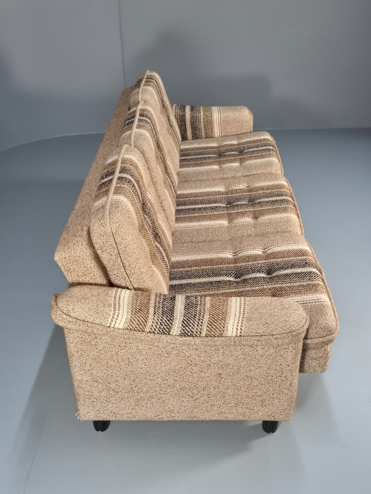 Vintage Danish 1970s Sofa Bed Wool Stripe Retro MCM EB9590 M4SS - UKDK FURNITURE
