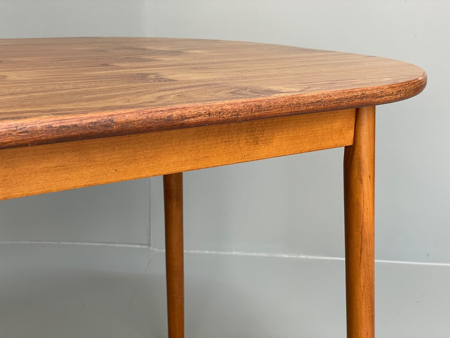 Vintage 1960s Dining Table Formica Beech Mid Century By P I Dinette EB9823 MWOO - UKDK FURNITURE