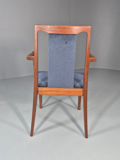 Vintage G plan Carver Chair 1980s Retro Teak Blue Velour EB11526 MDIN8