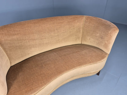 Classic Two Seater Danish Curved Banana Sofa 1930s Art Deco Gold  EB10791 M2SS3