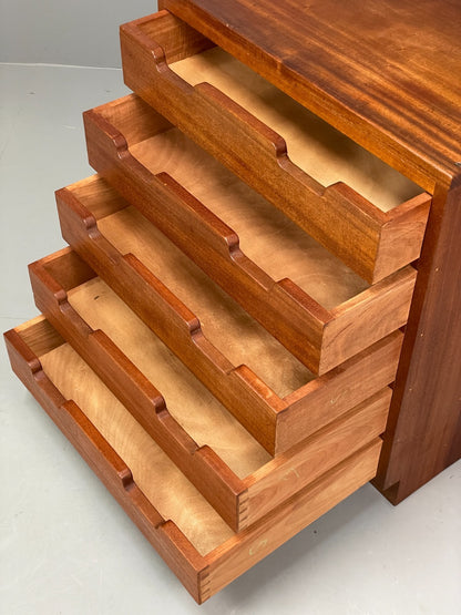 Vintage Chest Of Drawers 1950s Chunky Solid Mahogany Mid Century EB11559 MWOO2