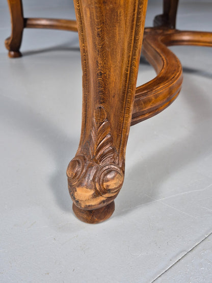 Vintage Danish Lounge Brown Floral Oak 17th Century Style EB8996 VCLO - UKDK FURNITURE