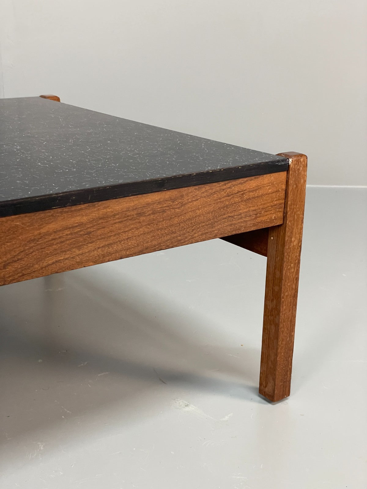 Vintage Teak Coffee Table - Guy Rogers 1960s Black Laminate Top  EB10955 MWOO4