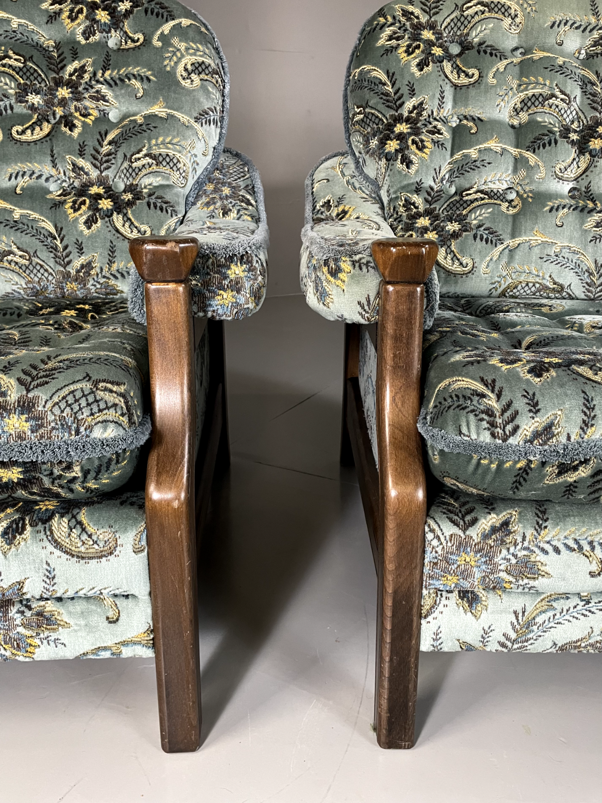 EB5517 A Pair Vintage Danish 1970s Floral Lounge Chairs, Kitsch, Retro, VCLO - UKDK FURNITURE