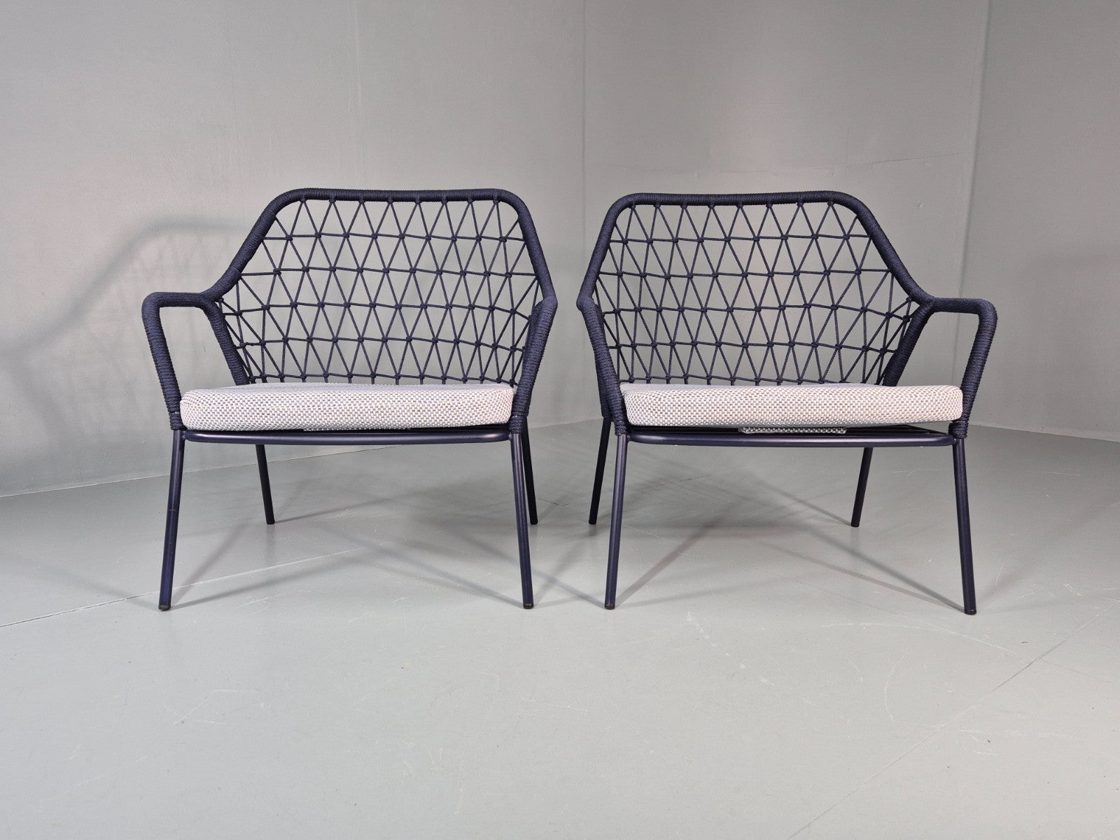 2 Pedrali Panarea 3679 Chairs Blue and Grey Modern Design EB11429 MNOR4