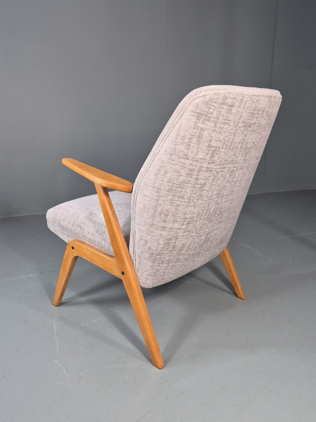 Vintage Mid Century Lounge Chair Swedish 1960s Design Reupholstered EB11670 MNOR3