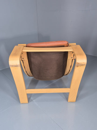 Vintage Leather Lounge Chair Mid Century Kroken Aki Fribyter Retro EB11309 MBEN16