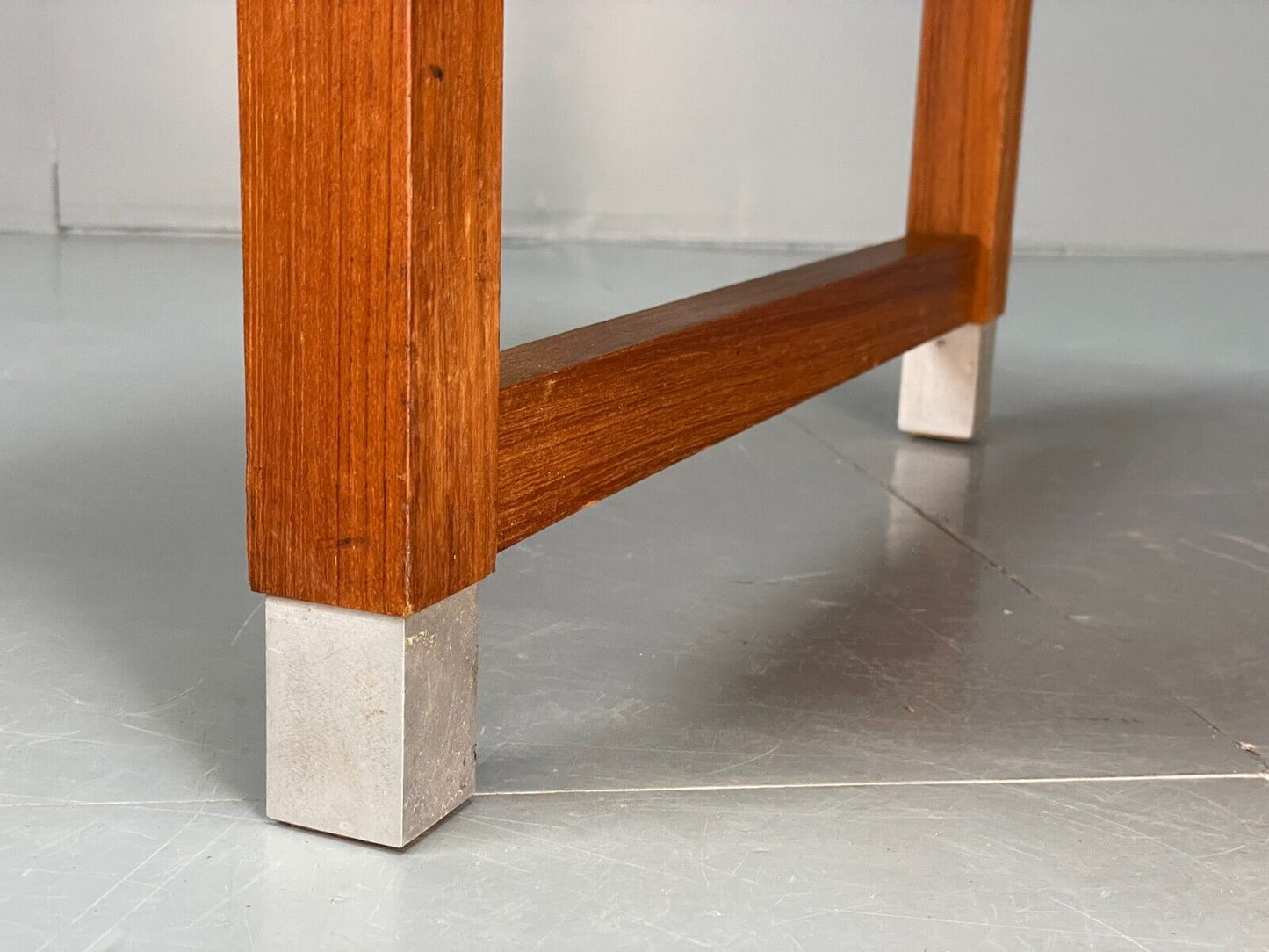 Midcentury Danish Teak Rectangular Coffee Table With Metal Feet EB8672 MWOO - UKDK FURNITURE