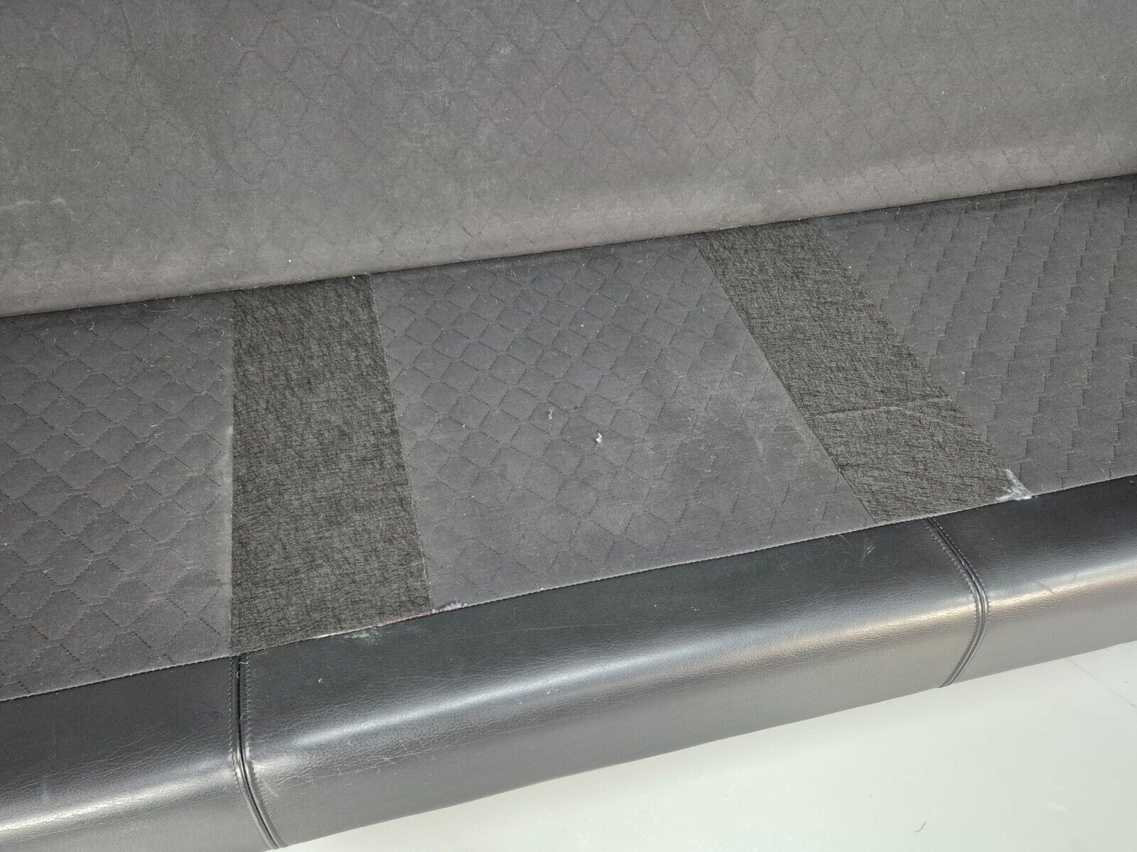 Vintage Danish 3 Seat Sofa Black leather Wood Frame Retro 1980s MCM EB8698 M3SS - UKDK FURNITURE