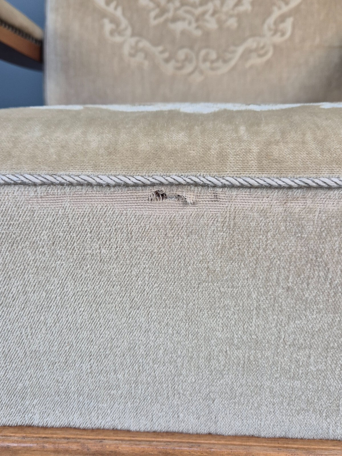 Vintage Danish Oak Frame 1970s Lounge Chair Gold Floral Upholstery EB9658 VCLO - UKDK FURNITURE