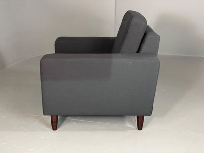 Vintage Danish Lounge Chair by Hurup Slate Grey Fabric Retro MCM EB6116 MNOR4