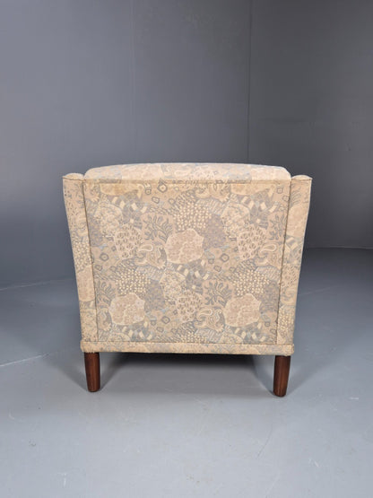 Vintage Danish Lounge Chair Abstract Floral 1980s Material Retro EB09600 MNOR - UKDK FURNITURE