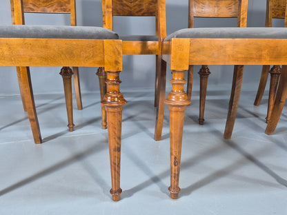 8 Biedermeier Birch Dining Chairs New Upholstery Swedish Design EB10818 VDIN2