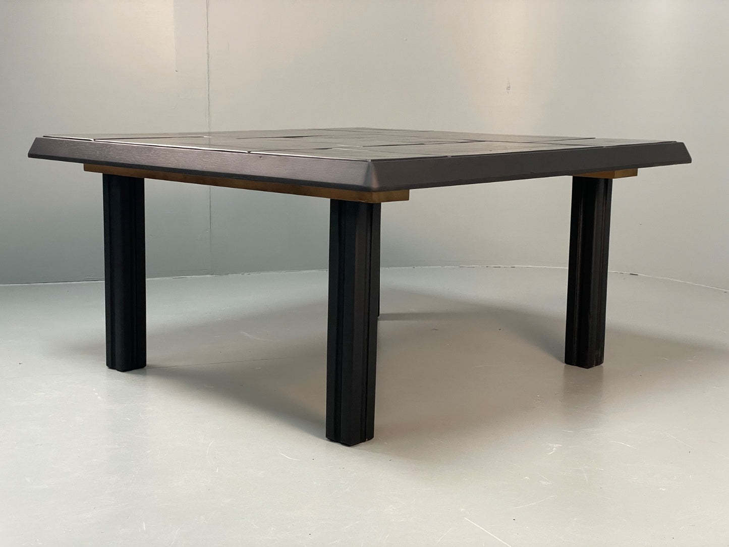 Vintage Tiled Coffee Table Danish 1980s Charcoal Grey Square EB10963 MWOO14