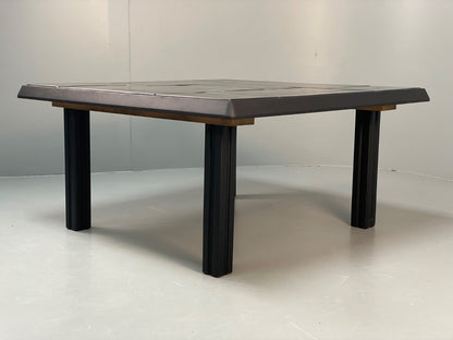 Vintage Tiled Coffee Table Danish 1980s Charcoal Grey Square EB10963 MWOO14