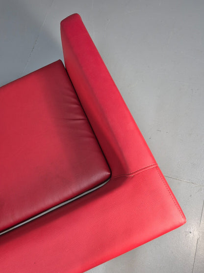 Vintage Red Vinyl Modern Design Lounge Chair Modus Brand Retro Style EB9409 MNOR - UKDK FURNITURE