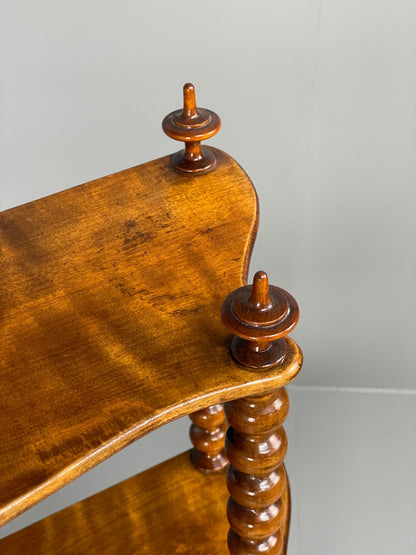Antique Mahogany Whatnot Shelving Unit Bobbin Turned Tiered EB11197 MWOO9