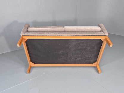 Vintage Mid Century 2 Seat Sofa New upholstery Oak base 1970s Retro EB11822 M2SS8