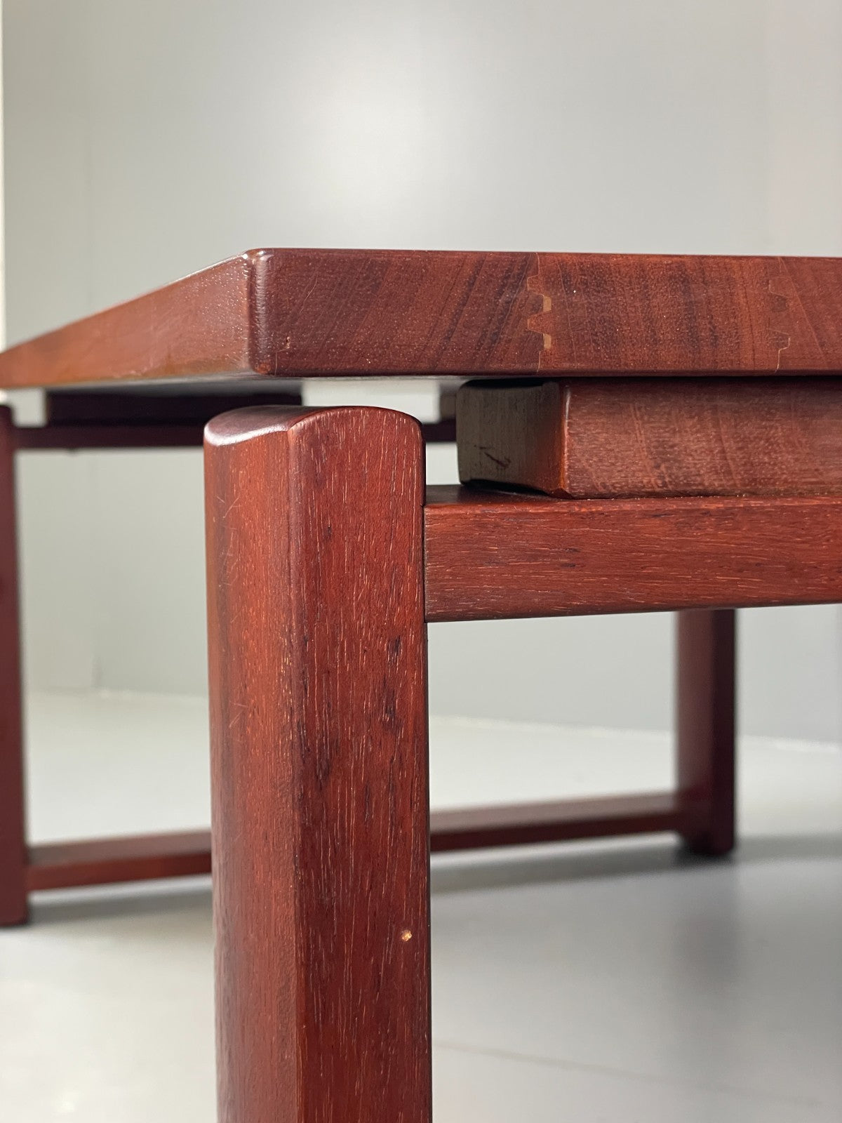 Vintage Rectangular Coffee Table Mahogany 1980s Solid Floating Top  EB11180 MWOO7