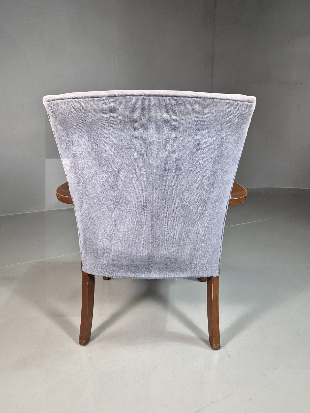 Vintage Lounge Chair Lilac Cotton Velour Beech Parker Knoll Retro EB7309 MNOR10