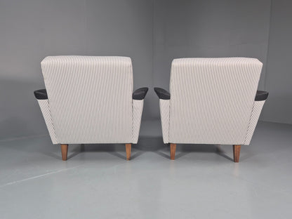 2 Mid Century Lounge Chairs Vintage Danish 1950s New Upholstery  EB10982 MNOR9