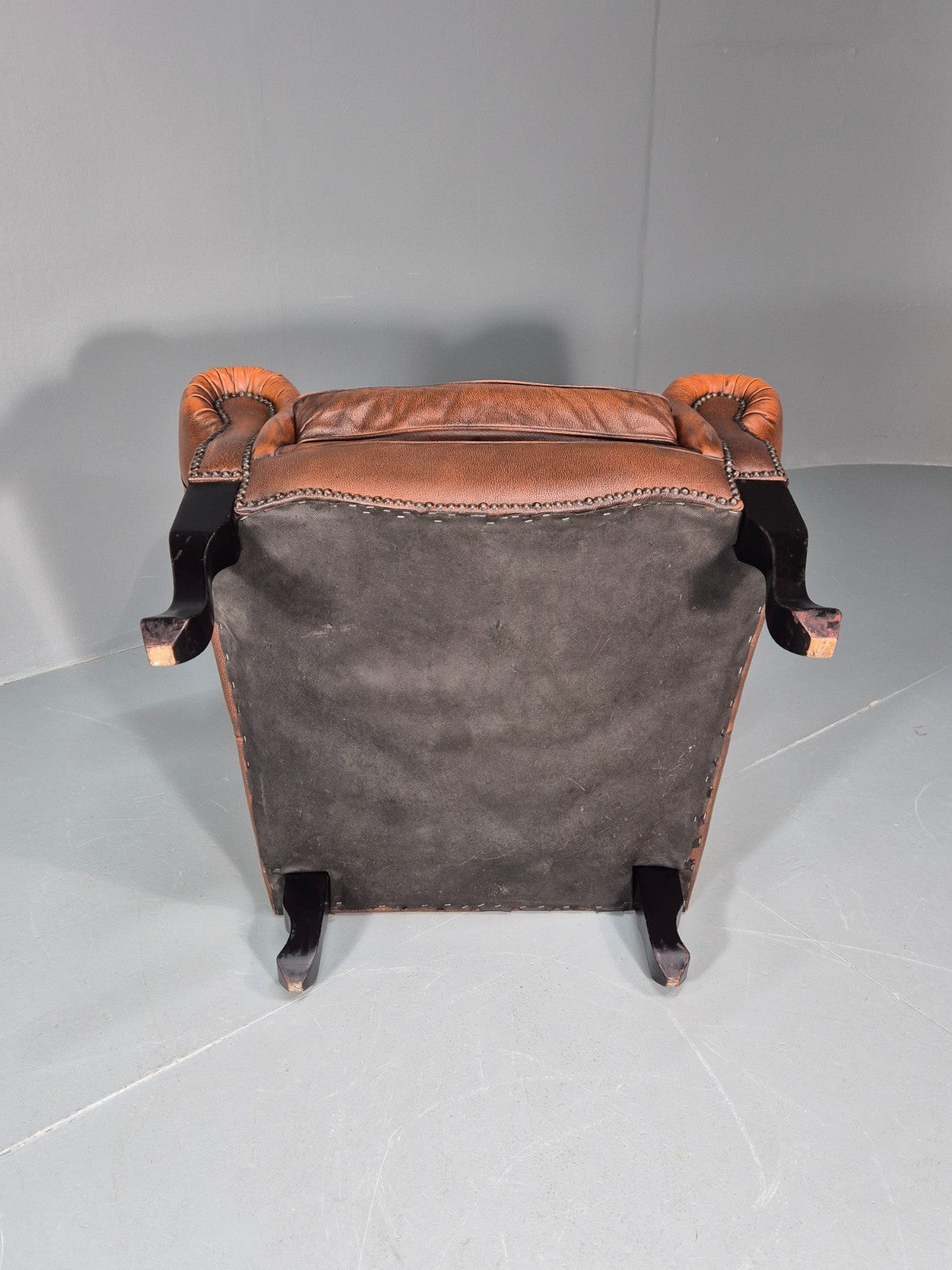 Vintage Leather Wing Back Club Chair  Denmark Chesterfield Style  EB10732 VLEA8