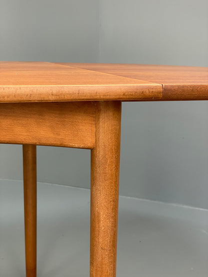 Vintage Teak Extending Dining Table Drop Leaf Beech Mid Century EB9813 MWOO - UKDK FURNITURE