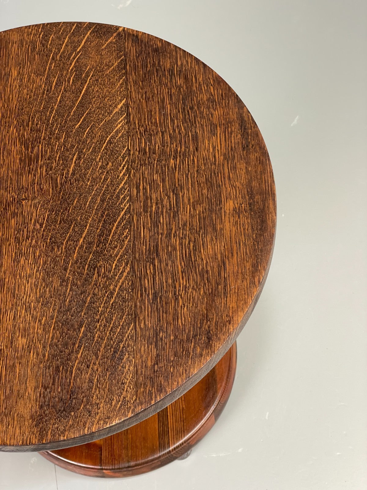 Vintage Oak Side Table With Pine Base Danish EB10828 MWOO11