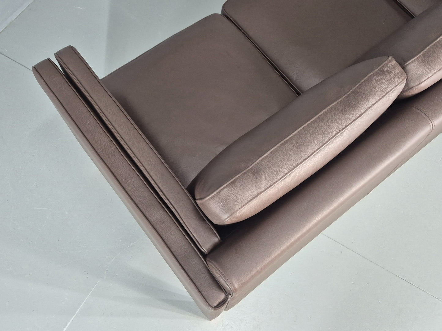 Vintage Danish 3 Seat Brown Leather Sofa Mid Century Style  Retro EB10544 M3SS16