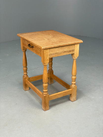 Vintage Danish Oak Bedside Table With Drawer Traditional Style EB9365 MWOO - UKDK FURNITURE