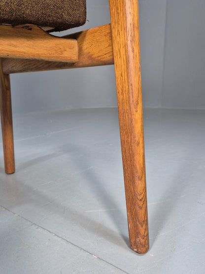 Vintage Danish Elbow Chair Green Wool Oak Frame Hong Stolefabrik MCM EB8485 MDIN - UKDK FURNITURE