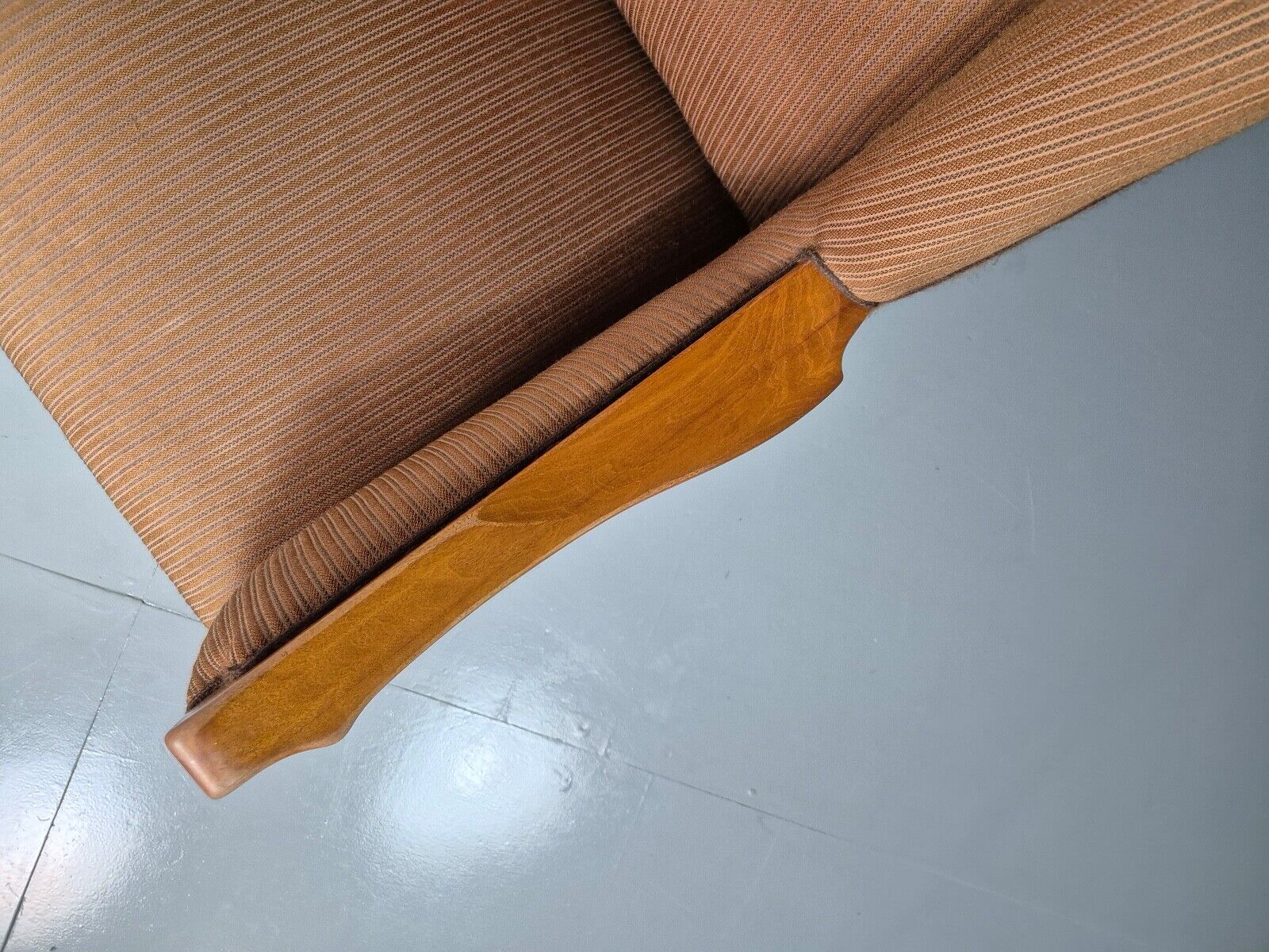 Vintage Danish 3 Seat Sofa Brown Wool High Back 1950s Retro MCM EB7504 M3SS - UKDK FURNITURE