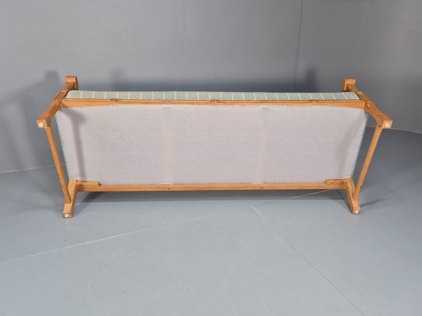 Vintage Danish Kjaernulf Style 3 Seat Sofa Oak Frame 1970s Retro EB9643 M3SS - UKDK FURNITURE