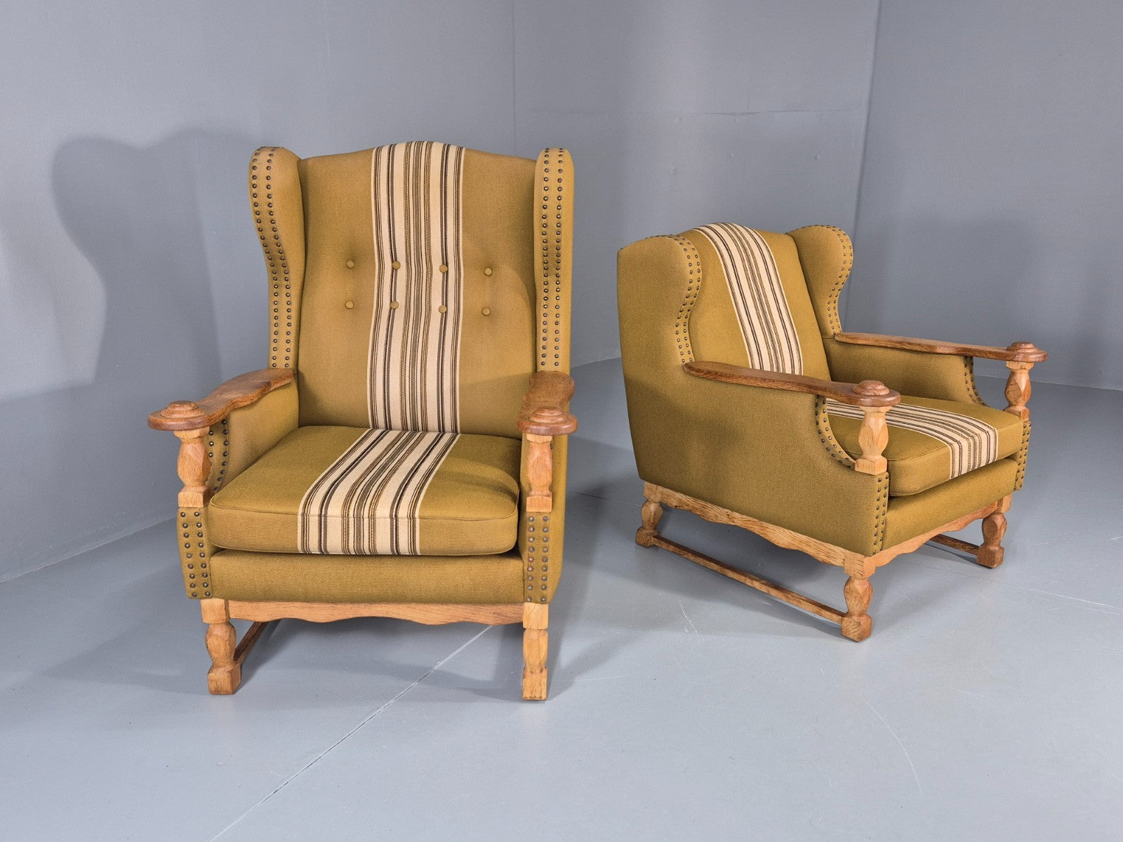 Kjaernulf Style high and Low Back Lounge Chairs 1970s Denmark Retro EB11310 MNOR2