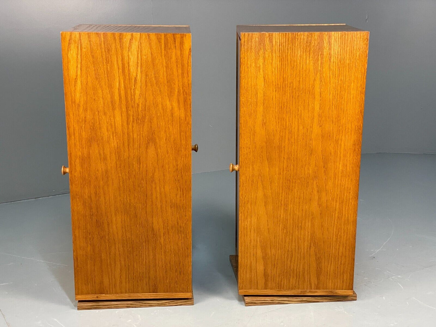 Pair Of Vintage Oak And Melamine Rotating Bedside Units EB8671 MWOO - UKDK FURNITURE