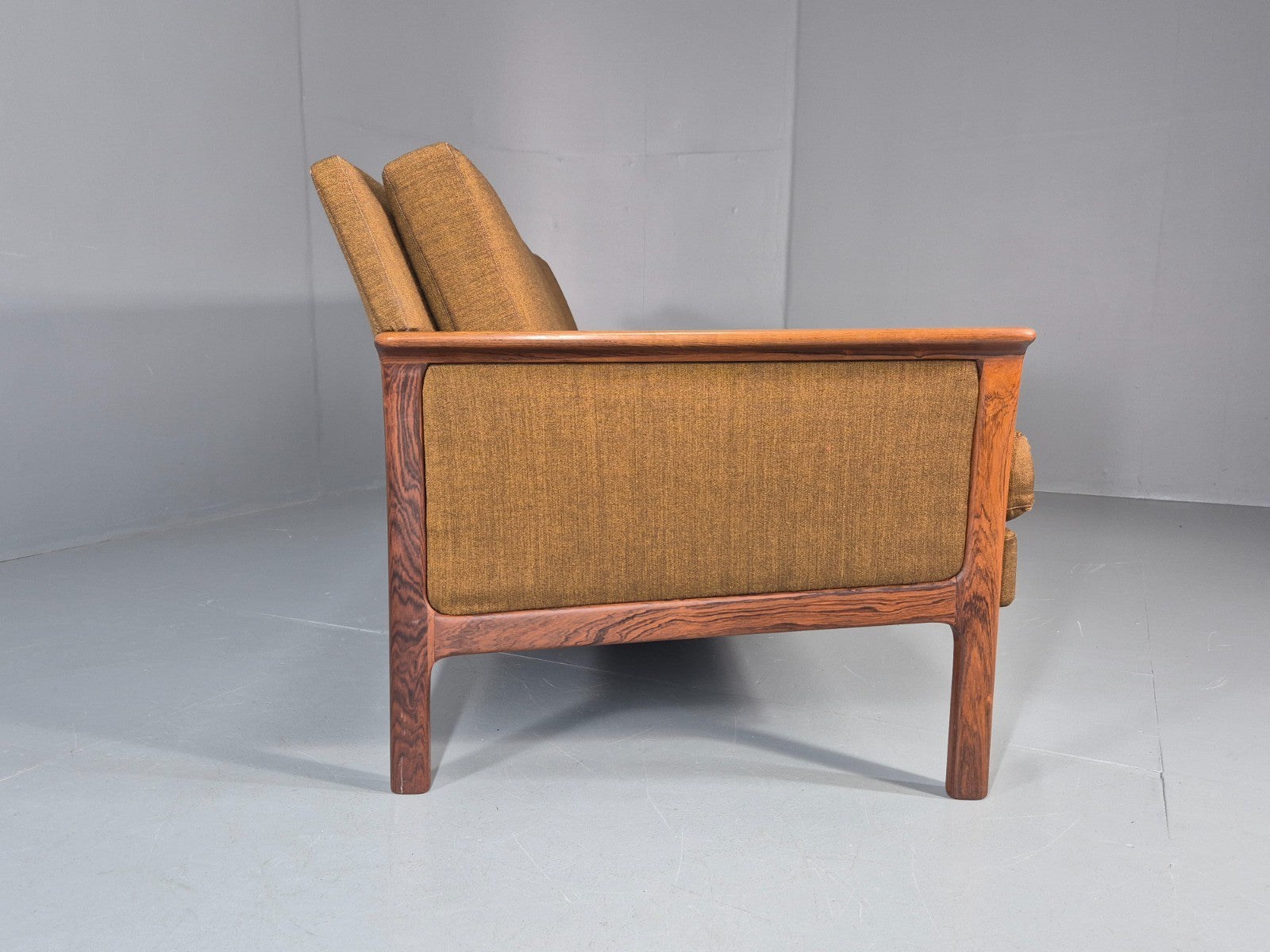 Vintage 3 Seater Sofa 1960s Knut Saeter Vatne Mobler Green Gold EB11078 M3SS10
