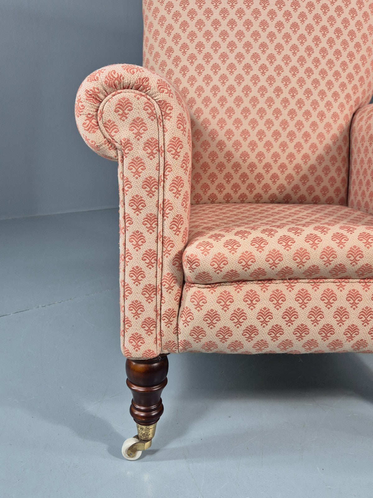 Antique Lounge Chair Edwardian Howard and Sons Style Rolled Back EB11218 VCLO4