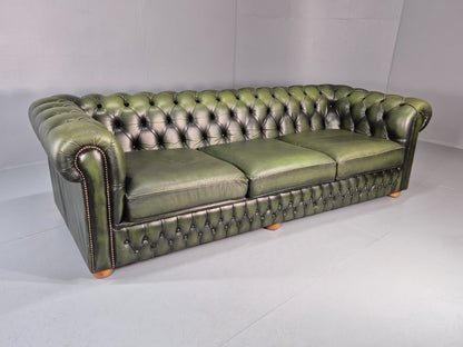 Three Seater Green Leather Chesterfield Quality Version Retro EB11032 VCHE0