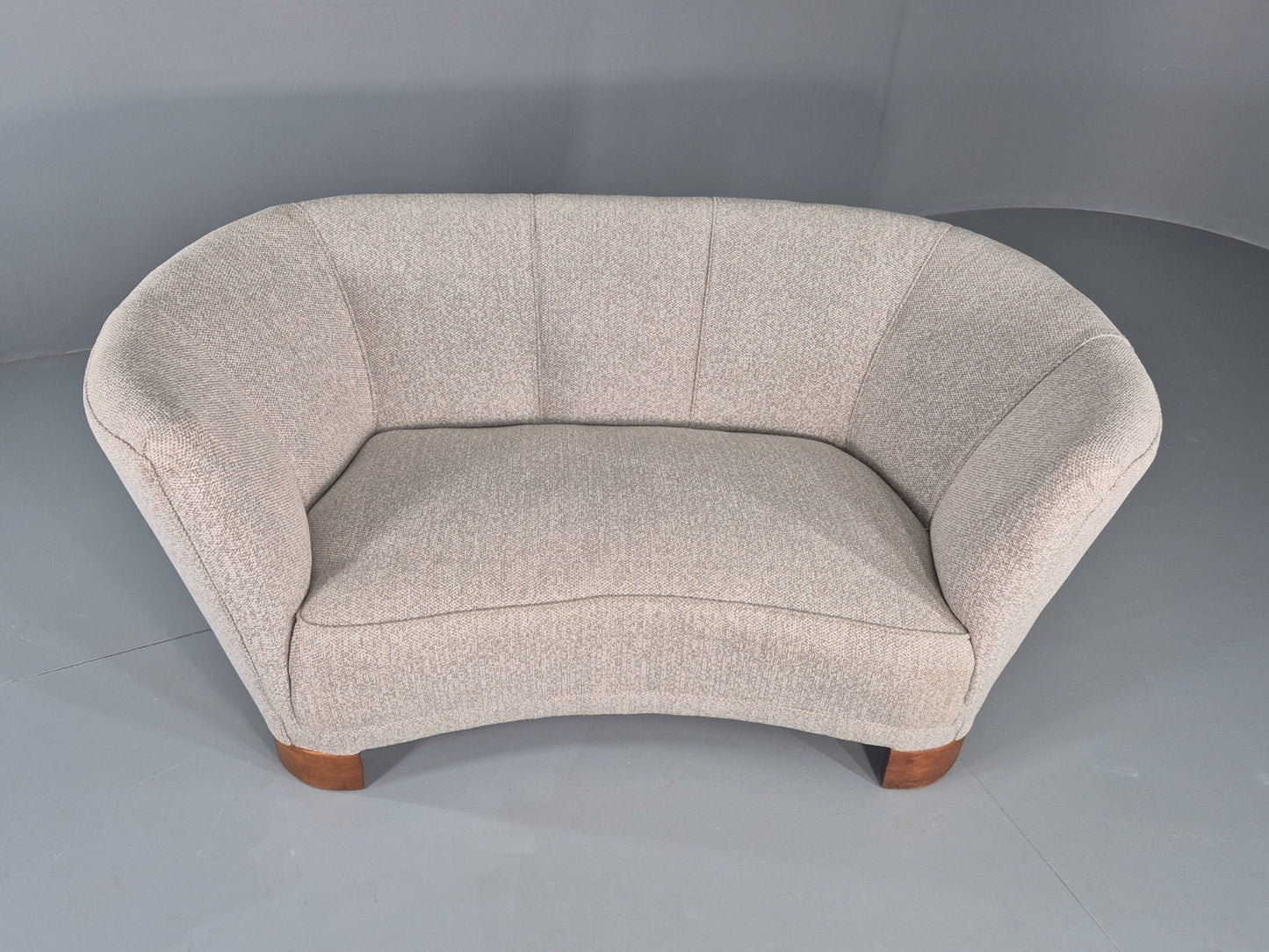 Vintage Art Deco Banana 2 Seat Sofa Danish New Upholstery 1930s EB11833 M2SS4
