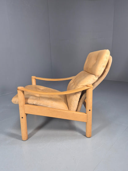 Vintage Nubuck Leather Lounge Chair Ebbe Gehl Danish Mid Century EB9301 MNOR - UKDK FURNITURE