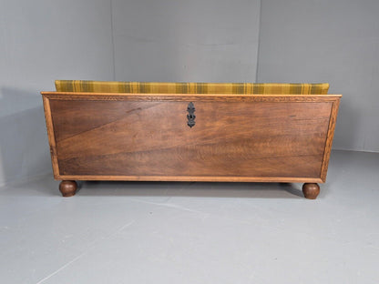 Vintage Danish 3 Seat Sofa Gold Green Wool Oak Frame Antique Style EB8942 V3SS - UKDK FURNITURE