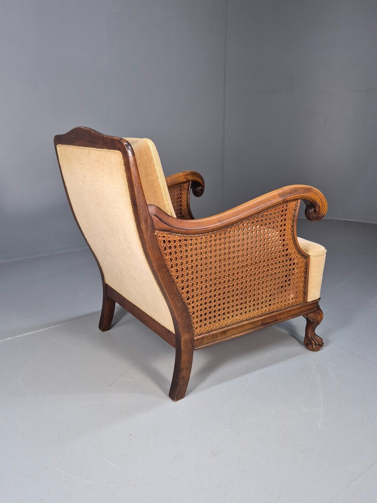 Antique Danish Lounge Chair Bergere Sides Ball and Claw Legs 1920s EB8972 VCLO - UKDK FURNITURE